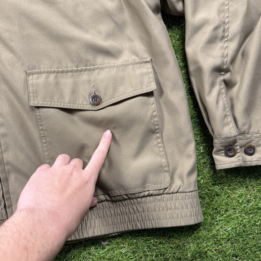 Pendleton Harrington Jacket Mens L Beige Bomber Plaid Lined Workwear Golf Nature - Picture 11 of 11